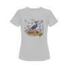 Blue Bird and Sea Urchins Women's Printed Cotton Tee Shirt