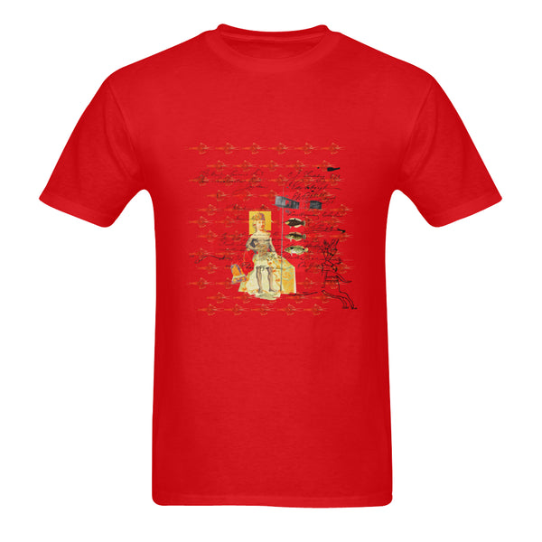 THE SHOWY PLANE HUNTER AND FISH IV Sunny Men's Printed Cotton Tee Shirt