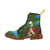 THE DISTORTED KING, THE DISTORTED COLORFUL PARROTS AND THEIR DISTORTED TREASURE OF SPARE TIRES II Men’s All Over Print Fabric High Boots