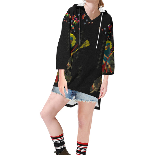 PASSING OUT THE BROOMS IV Unisex Step Hem Tunic Hoodie