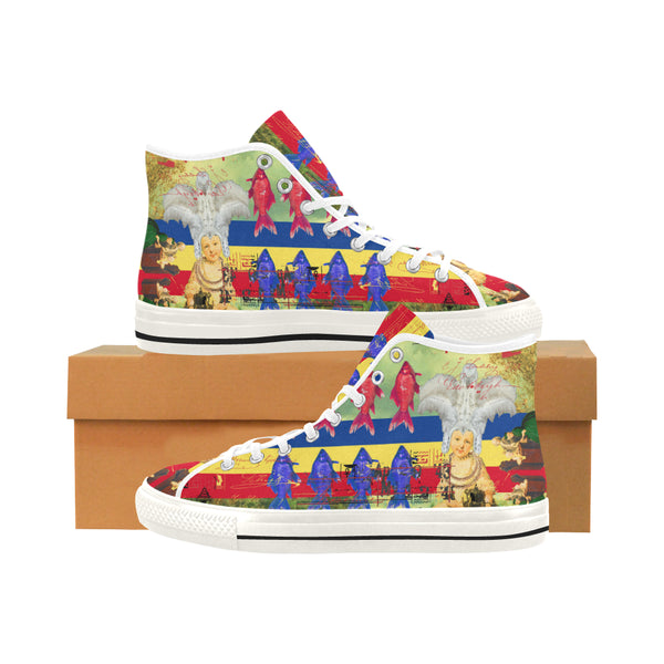 THE WHITE FEATHER HEADDRESS Men's All Over Print Canvas Sneakers