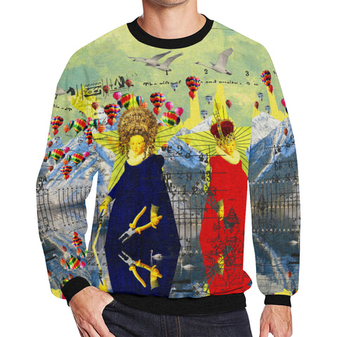 THE LAMPPOST INSTALLATION CREW VIII Men's Oversized Fleece Sweatshirt