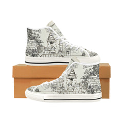 MAP AND SOME ILLUSTRATIONS Men's All Over Print Canvas Sneakers