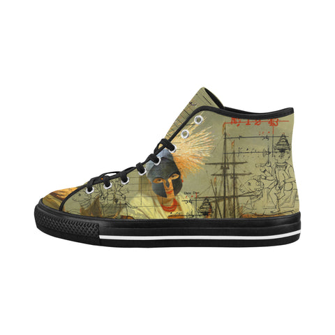 AT THE HARBOUR Women's All Over Print Canvas Sneakers