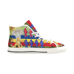 THE WHITE FEATHER HEADDRESS Men's All Over Print Canvas Sneakers