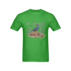Blue Bird and Sea Urchins Men's Printed Cotton Tee Shirt