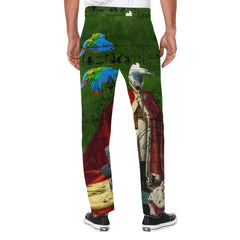 THE DISTORTED KING, THE DISTORTED COLORFUL PARROTS AND THEIR DISTORTED TREASURE OF SPARE TIRES II Unisex All Over Print Casual Pants