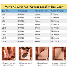 AT THE HARBOUR Men's All Over Print Canvas Sneakers